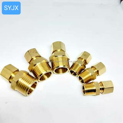 China Straight Mating Hose Connection Adapter, Lead Free Brass Compression Tube Hose Fitting Connector, 3/8