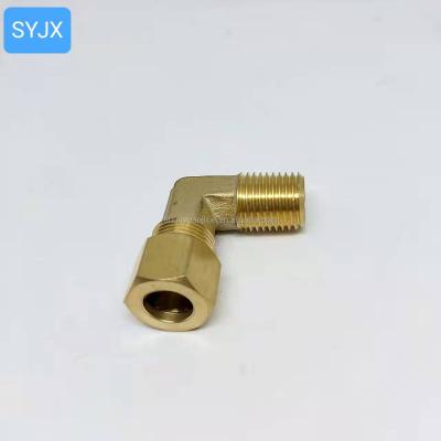 China Hose Connection Brass Compression Tube Fitting, 90 Degree Elbow, Tube OD x 3/8