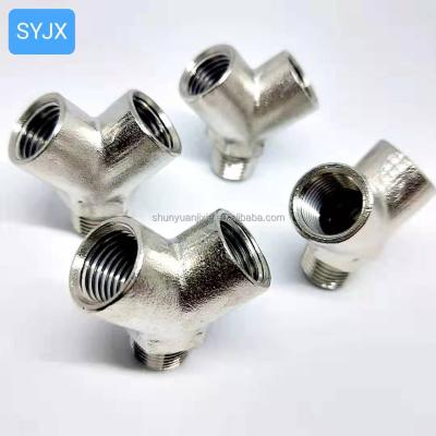 China Hose Connection Custom Any Size High Pressure 3 Way Male Female Threaded Brass Tubing Y Hose Air Fitting for sale