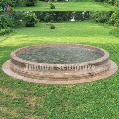 China Durable and Artistic Natural Stone Water Fountain Pool Circle for Outdoor Fountains for sale