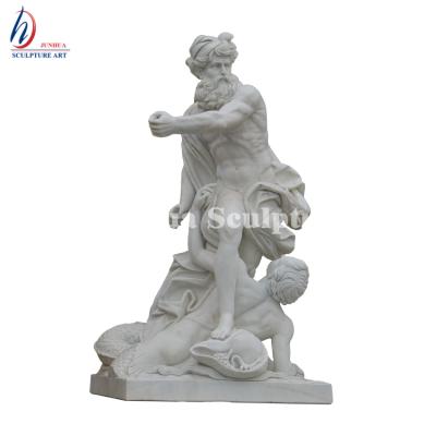 China Durable And Artistic Large Size White Marble Statue Greek God Sculpture Of Poseidon for sale