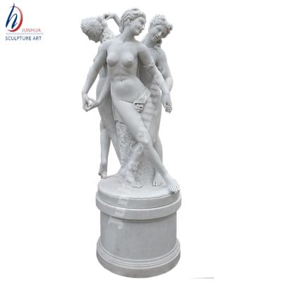 China Western Famous Life Size The Three Graces White Marble Sculpture for sale