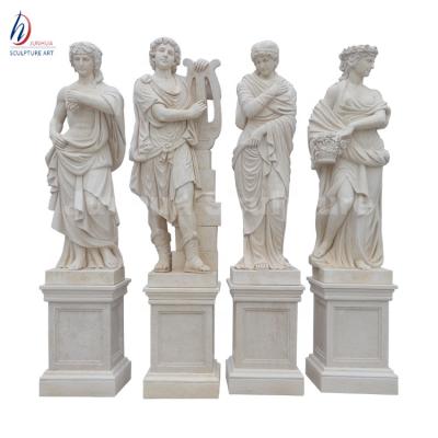 China Modern Beige Marble Stone Famous Four Seasons Garden Statue for sale