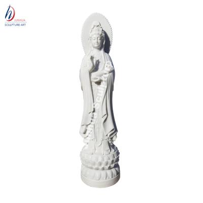 China Modern High Quality White Marble Sculpture A Grade Kuanyin Buddha for sale