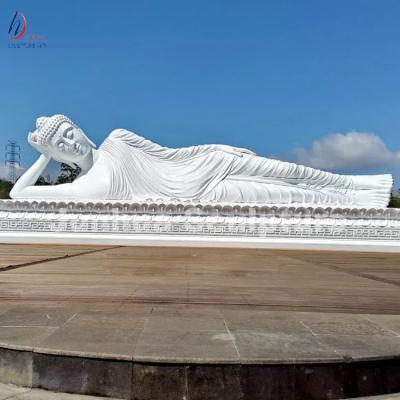 China Large Modern Natural Garden Buddha Sleeping Marble Sculpture for sale