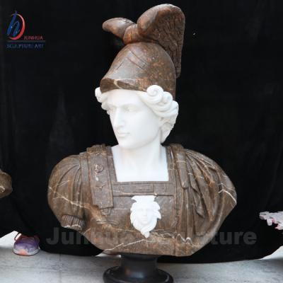 China Marble Roman Solider Bust Statue Modern Stone Cut Antiquity Sculpture For Sale for sale