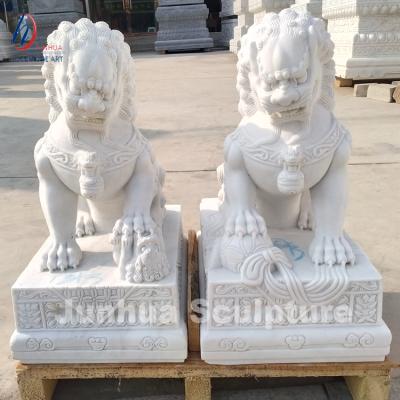 China Traditional stone carving large outdoor lion statues for sale