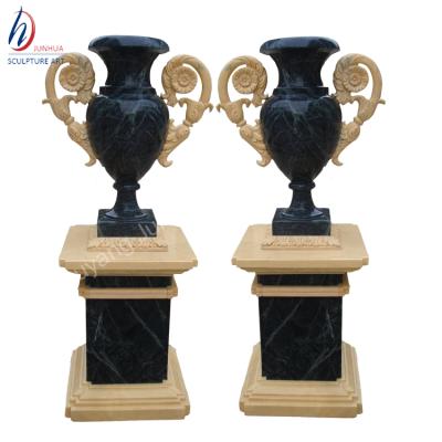 China Large modern mix natural stone color flowerpot garden marble flower pot for sale for sale