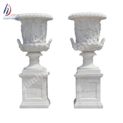 China Modern Garden Stone Products Large Flowerpot Stone Marble Project for sale