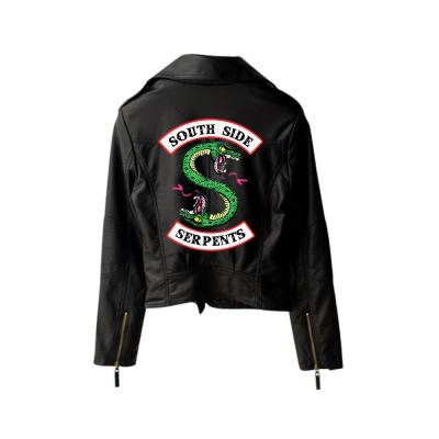 China Anti-wrinkle ZN Valley City Snakes Help Riverdale Lapel Folder Paragraph Leather Women's Jackets Coats for sale