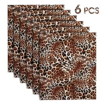 China Thermal Garment HTV Transfer Vinyl Set-6 Pieces / Set 30cm x 25cm Leopard Print Ironing Vinyl Suitable for T-shirts, Hats, Apparel for sale