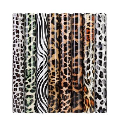 China Wholesale animal clothing htv cheetah leopard iron on heat transfer vinyl roll for sale