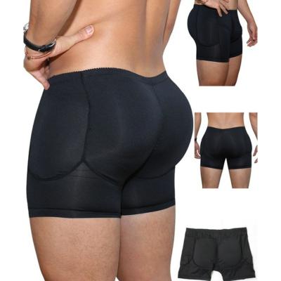 China Black Padded Open Crotch Plus Size Underwear Men QUICK DRY Boxer Pads 4 Pieces Control Panties Slimming Shapers Men Waist Trainer for sale