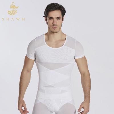 China 2021 QUICK DRY Men's Shaper Cooling T-shirts Quick Dry Breathable Slimming Compression Knitwear for sale