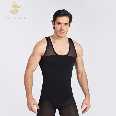 China QUICK DRY Slimming Body Shaper Shirt Compression Base Layer Elastic Belly Waist Sculpting Thermal Vest for sale