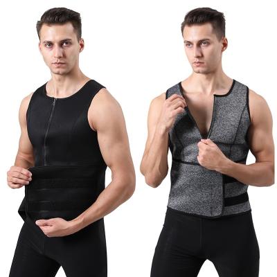 China Antibacterial Men's Chest Trainer Cintura Shaper Neoprene Long Waist Trainer Vest With Strap for sale