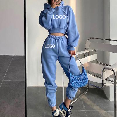 China Anti-wrinkle Autumn 2021 New Arrivals Fashion Winter Women's Clothing Trendy Tracker Set Women's Equipment Sweatshirt Women's Hoodies for sale