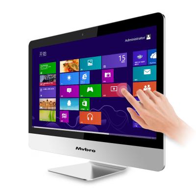 China OEM/ODM 23.6/24 Inch Touchable All In One PC Wall Mounted Computer With Intel Core CPU AIO Support Desktop Webcam 24