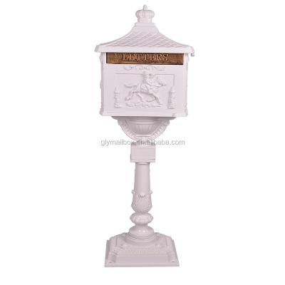 China Free Standing White Ornate Modern Safe Letter Mailbox for sale