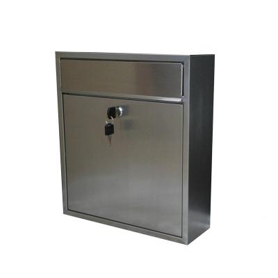 China Plain Appearance 304 Square Stainless Steel On Wall Mount Mailbox Letter Box for sale