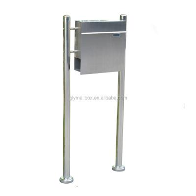 China Simple Appearance Wrought Stainless Steel Free Standing Residential Mailboxes With Posts for sale