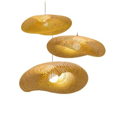 China Coastal New Trend Handmade Rattan Hang Light Bamboo Pendant Lamp Shade for Indoor Home or Hotel Chandelier for sale