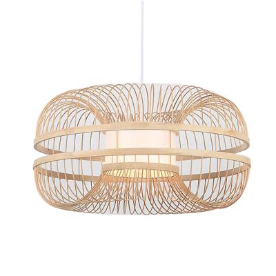 China Hot Selling Eco-friendly Hanging Round Lamp Pendant Light Bamboo Lamp Shade For Home Decoration for sale