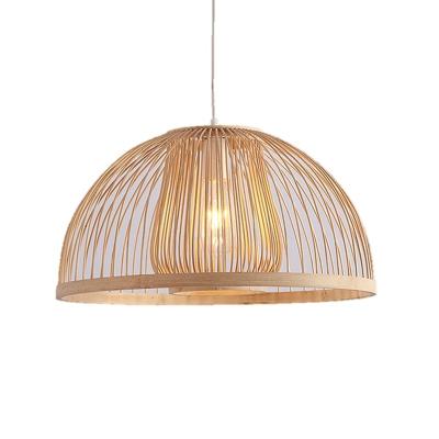 China Sustainable Vintage Round Bamboo And Rattan Pendant Light Shade For Home Decor for sale