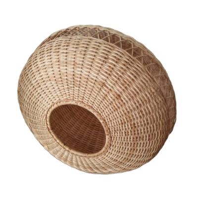 China Feature Wholesale Handcrafted Ceiling Rattan Shade 3 Layer Wicker Wicker Lampshade for sale