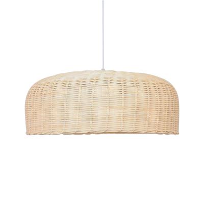 China 2023 New Design Handwoven Natural Material Lampshade Lampshade Pendant Lights Restaurant Interior Decoration Rattan Lampshade for sale