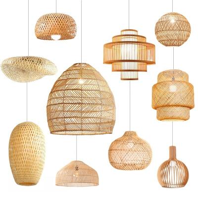 China 100% Handmade Custom Lighting Accessories Pendants Covers Rattan Lamp Shades Bamboo Lampshade For Chandeliers for sale