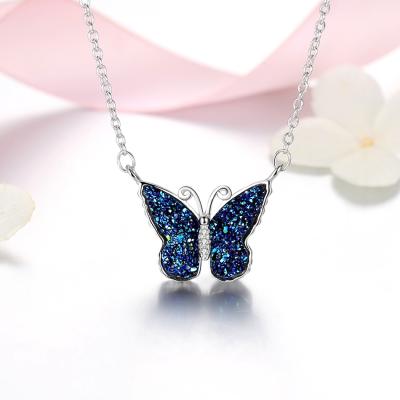 China CLASSIC Luxury Silver Jewelry 925 Sterling Silver Butterfly Pendant Necklace Forewe Female Accessories for sale