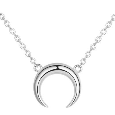 China Wholesale CLASSIC Women Wedding Necklace Jewelry 925 Sterling Silver Necklace 925 Ox Horn Pendant Necklace for sale