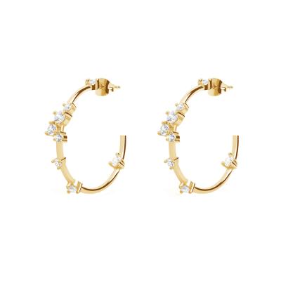 China CLASSIC Shiny 925 Sterling Silver Comet Circle Earrings 18k Gold Plated Classic Hot Women Earrings for sale