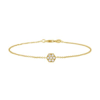 China CLASSIC Luxury Classic Jewelry 925 Sterling Silver Bangle 18k Gold Plated Bangle Zircon Hexagon Bracelet for sale