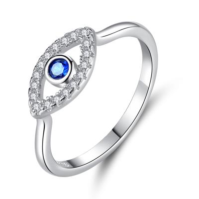 China Amazon Best Seller CLASSIC 925 Cubic Zirconia Finger Ring For Women Turkish Silver Jewelry Sterling Silver Blue Eye Ring for sale