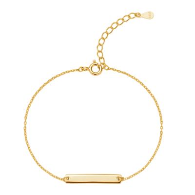 China CLASSIC minimalist jewelry wholesale 100% 925 Sterling Silver 18k gold plated diy custom bar bracelet for woman for sale