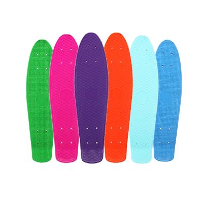 China Wholesales Youth Retro Custom White Complete Deck Mini Fish Board Skateboard Plastic Board for sale