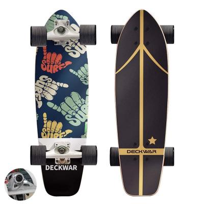 China 7 Layer Fish Shaped Maple Shaped Surf Skate Land Deck Adult Surfing Skateboard for sale