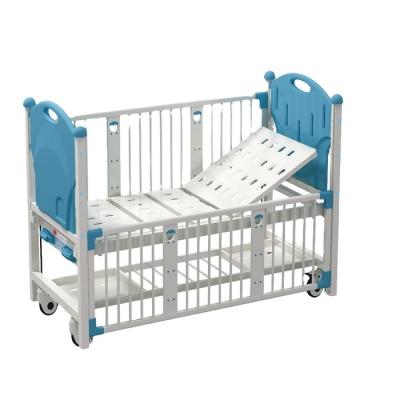 China Multi Function Hospital Bed EU-CB505 Stainless Steel Hutch Babies Child Hospital Child Medical Bed Manual Pediatric Bed Manufacturers for sale