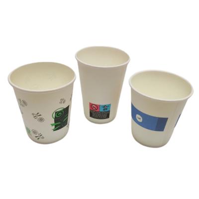 China Customized Double Design Wallpaper Cup Recyclable Hot Paper Coffee Cups for sale