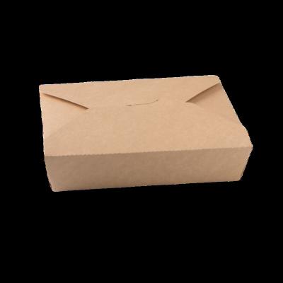 China Disposable Take Out Boxes , Kraft Paper Made Meal Food Container For Fried Chicken Fruit Vegetable for sale