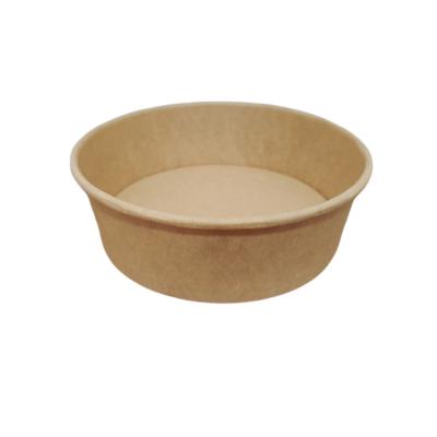 China Customized Recyclable Disposable Takeout Kraft Paper Salad Bowl Kraft Paper Environmental Friendly Bowl for sale