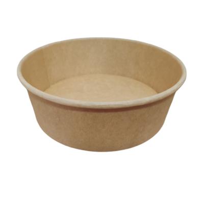 China Wholesale Disposable Kraft Paper Salad Bowl Box Takeout Custom Printing Kraft Paper Soup Bowl for sale