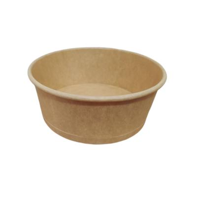 China Custom Recyclable Higher Quality Recyclable Paper Brown Soup Bowls Kraft Paper Salad Bowl Wrapping Paper for sale