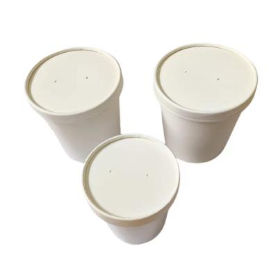 China Disposable Food Packaging Craft Paper Cup Disposable Liquid Paper Bowl With Lid for sale