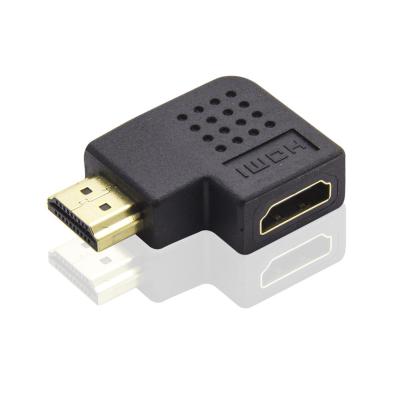 China Computer Accessory Black And White Right Angle PVC HDMI Male To Female HDMI Adapter, 4K, Gold Plated for sale