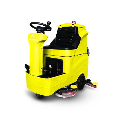 China Hotels Ride On Floor Cleaning Scrubber Warehouse Electric Scrubber Car Battery Operated Scrubber for sale