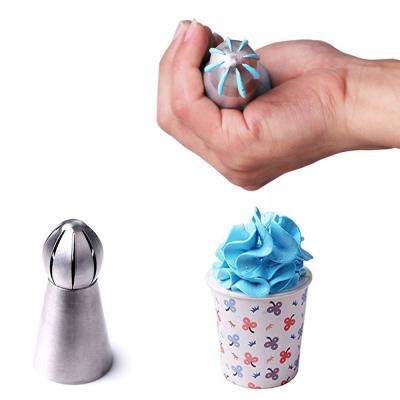 China Sustainable Novel Cake Or Stainless Steel Cupcake Decorating Russian Pastry Ball Shape Tips for sale