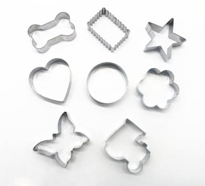 China Sustainable cake&sweet set of 8 pcs stainless steel cookie cutter including dog bone cookie cutter for sale